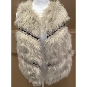 New Directions Vest Faux Fur Ivory Size S NWT